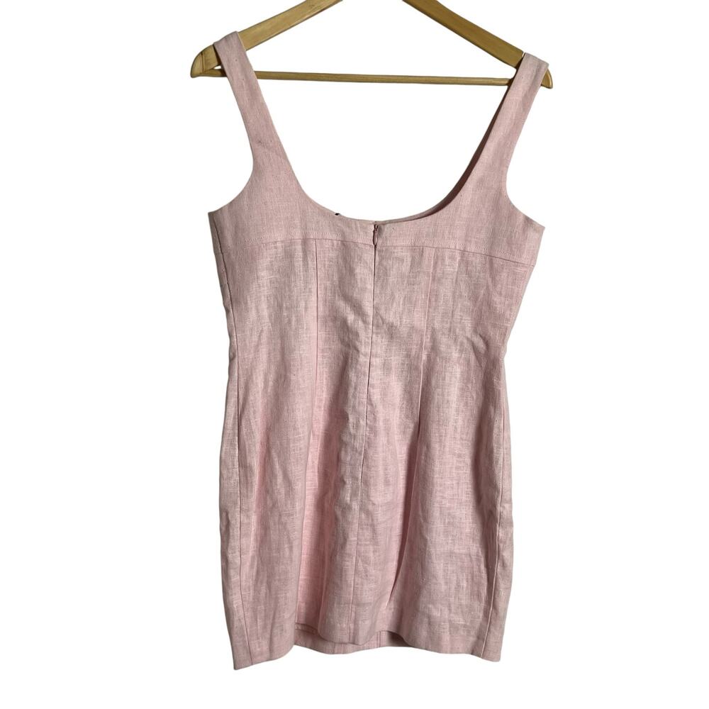 Bec + Bridge Stella Pink Ramie Fitted Sleeveless Scoop Neck Mini Dress Size 6 - Picture 8 of 12